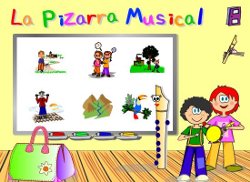 Imagen del personaje Sol en la clase de Música. Acceso al juego.